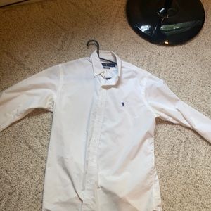 White polo classic fit performance dress shirt